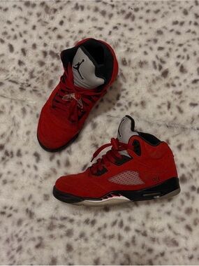 Kids Red Suede Basketball Sneakers - Brand: (unspecified)